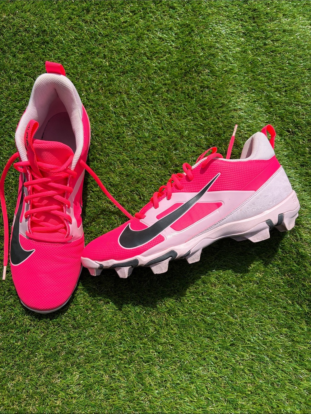 FOOTBALL CLEATS-WORN ONCE- Nike Pink and Black Alpha Training Shoes